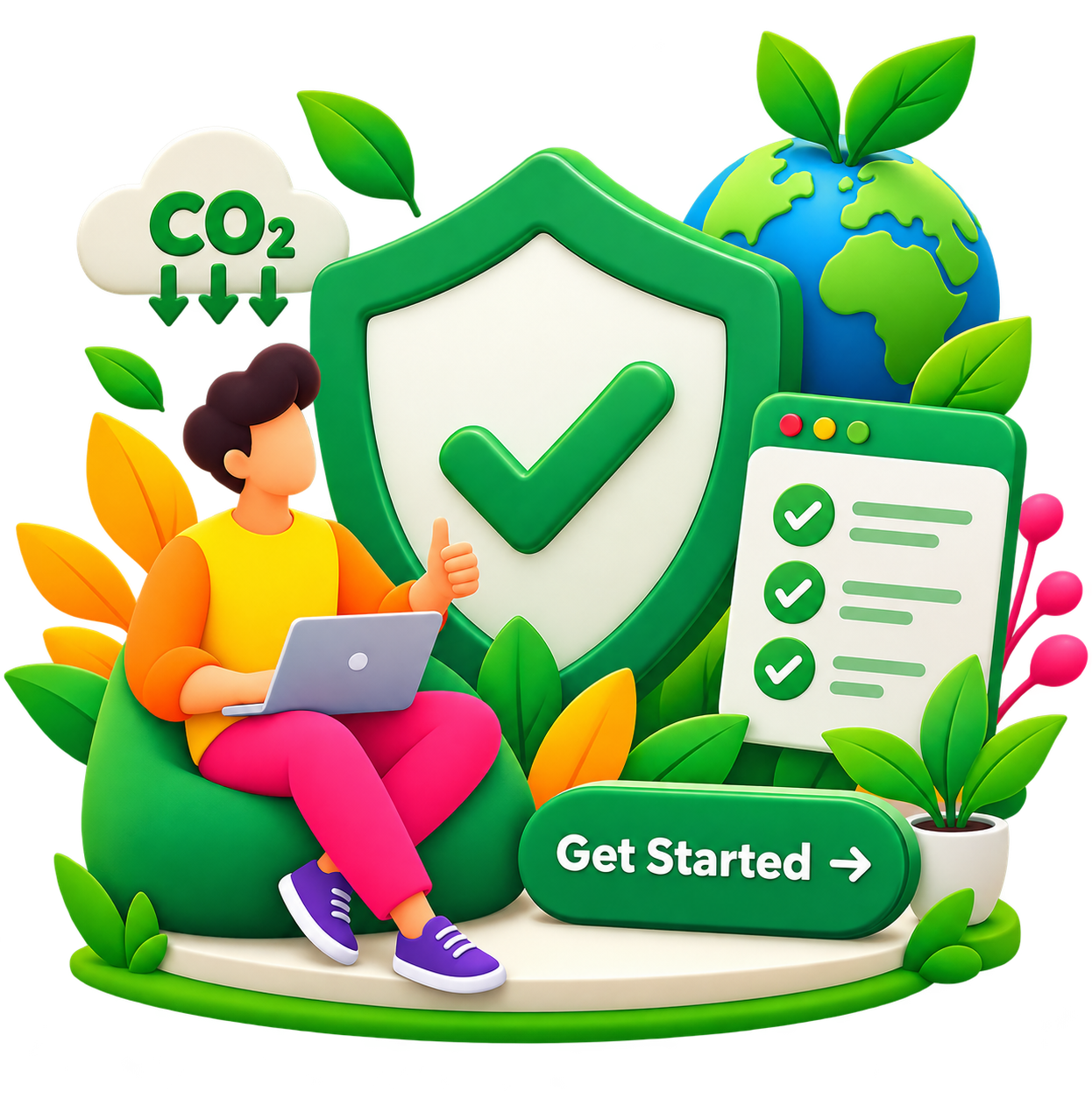 Eco-friendly get started illustration